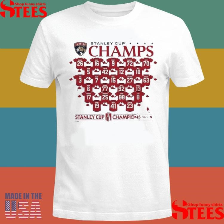 Florida Panthers 2025 Stanley Cup Champions Jersey Roster T-shirt