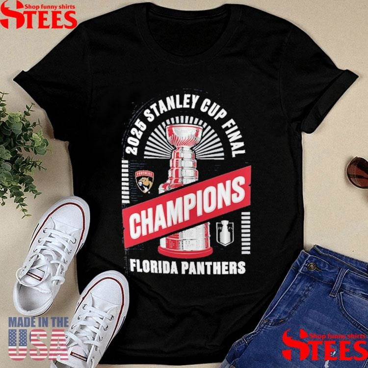 Florida Panthers Charcoal 2025 Stanley Cup Champions Custom T-shirt