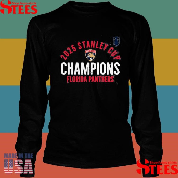 Florida Panthers Fanatics Heather Charcoal 2025 Stanley Cup Champions Rush T-shirt