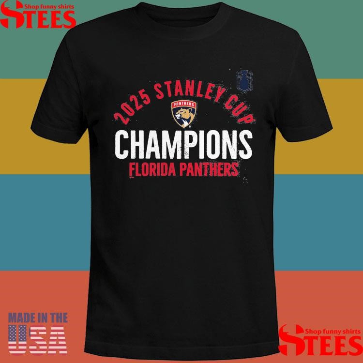 Florida Panthers Fanatics Heather Charcoal 2025 Stanley Cup Champions Rush T-shirt
