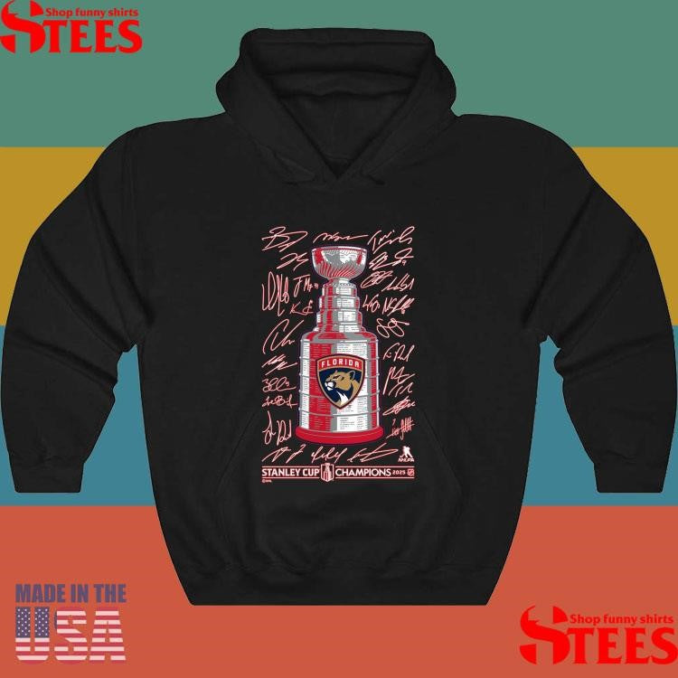 Florida Panthers Fanatics Red 2025 Stanley Cup Champions Signature T-shirt