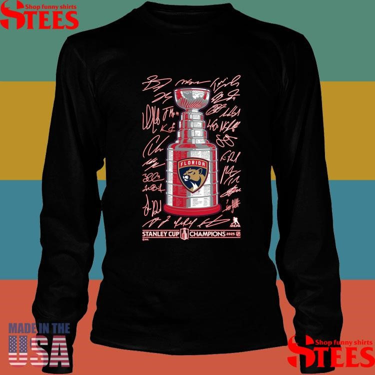 Florida Panthers Fanatics Red 2025 Stanley Cup Champions Signature T-shirt