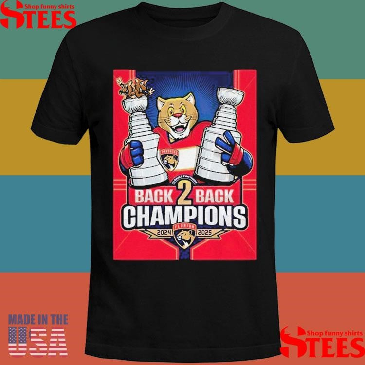 Florida Panthers Stanley Cup 2024-2025 Cats Rats Back-to-back Cups T-shirt