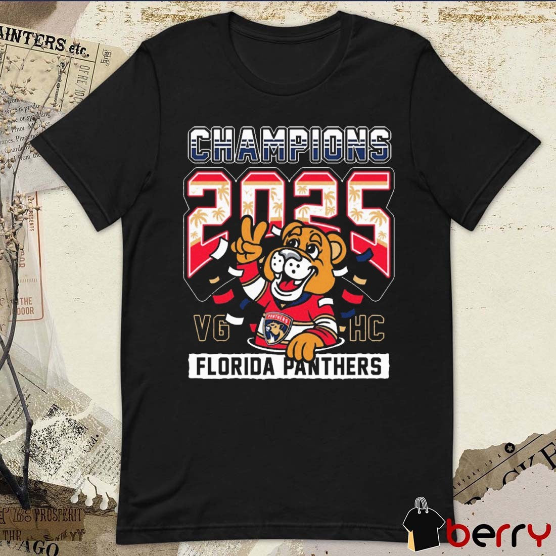 Florida Panthers x VG HC 2024-2025 Back-to-Back Stanley Cup Champions Hockey Mascot t-shirt