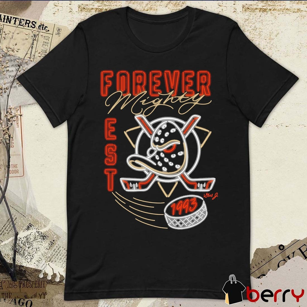 Forever Mighty Neon Est 1993 Anaheim Ducks NHL Signature t-shirt