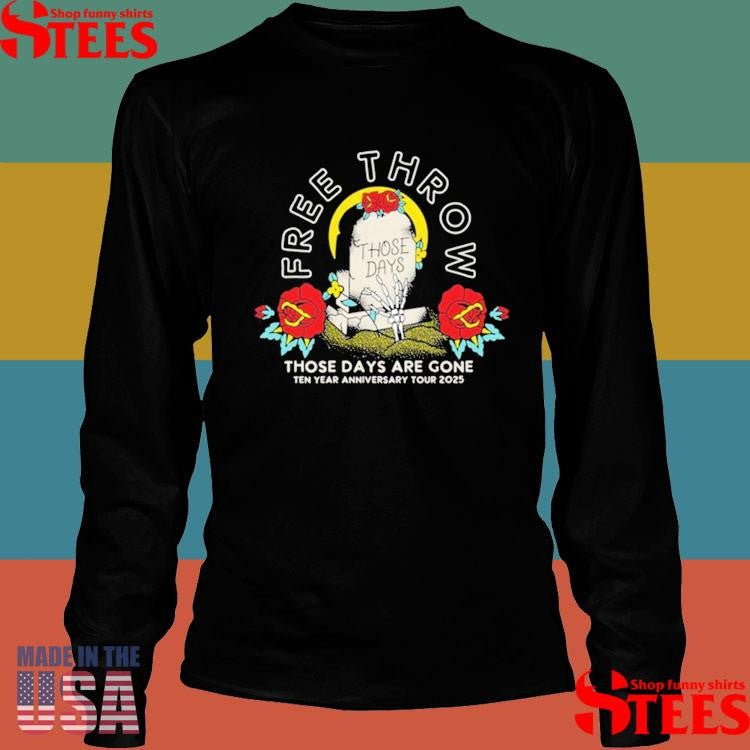 Free Throw Those Days Are Gone Ten Year Anniversary Tour 2025 Grave T-shirt
