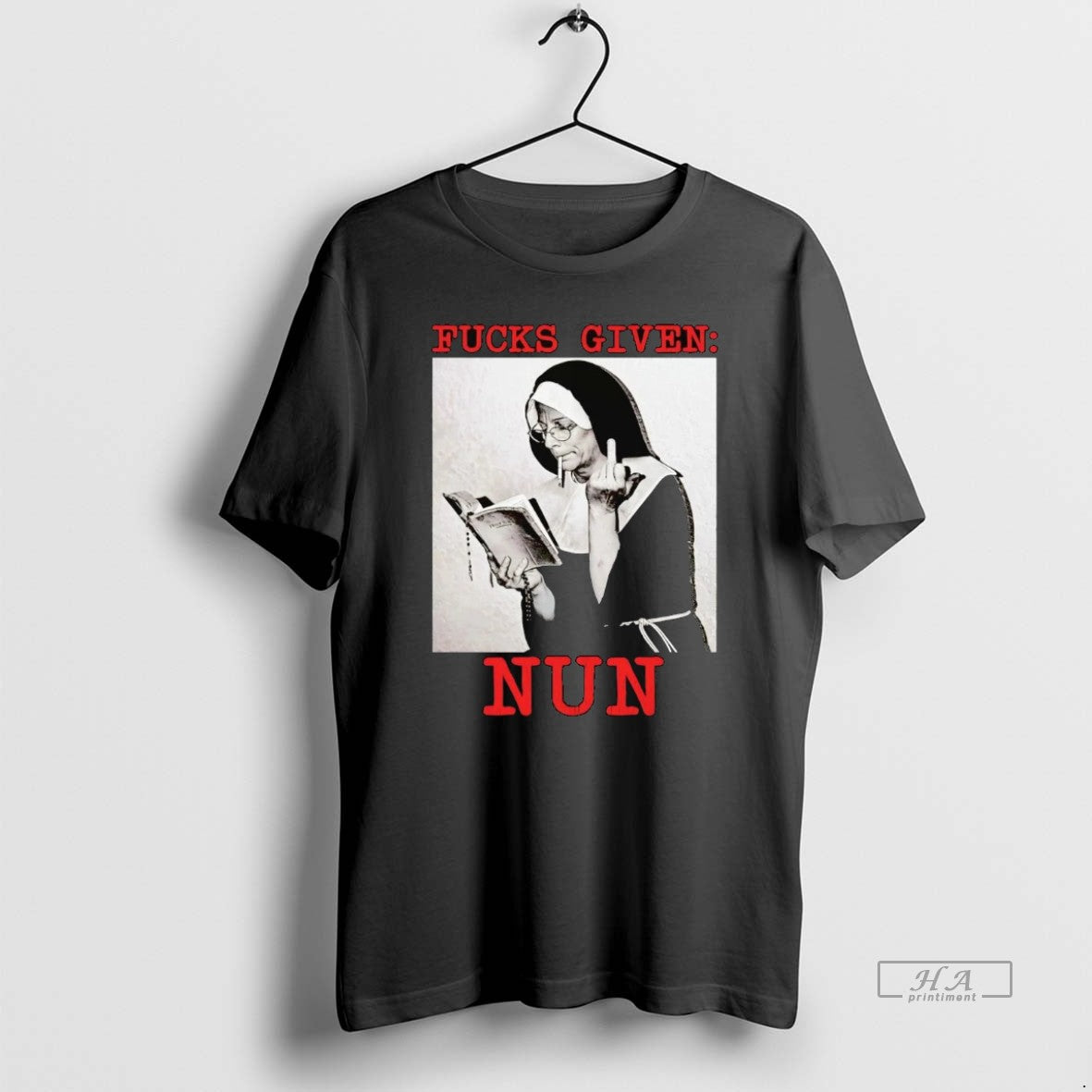 Official Fucks Given Nun Middle Finger T-Shirts, Hoodie, Sweatshirt | CiraTrend.com