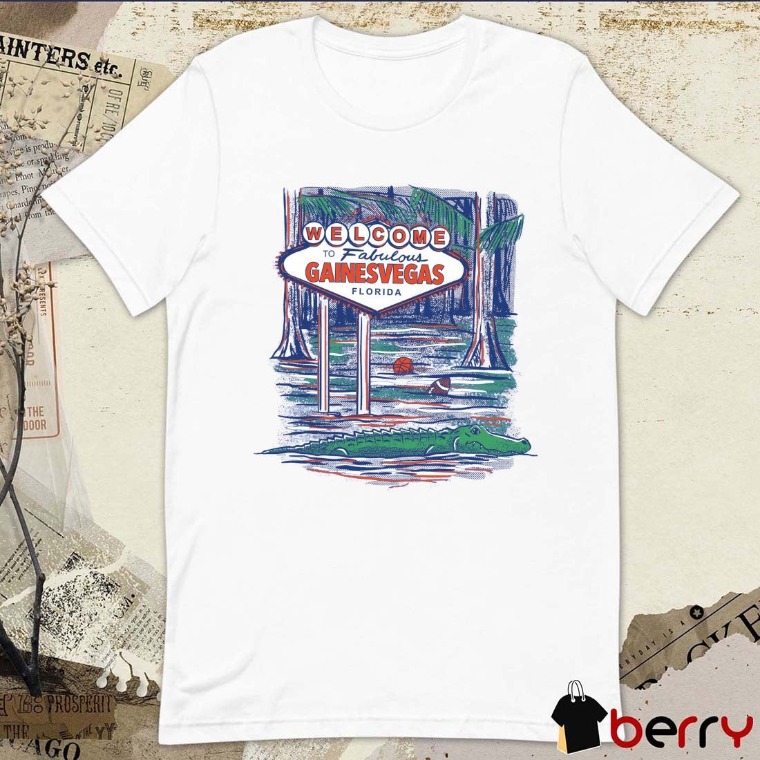 Gainesvegas Welcome To Fabulous Gainesvegas Florida Gators NCAA Painting t-shirt