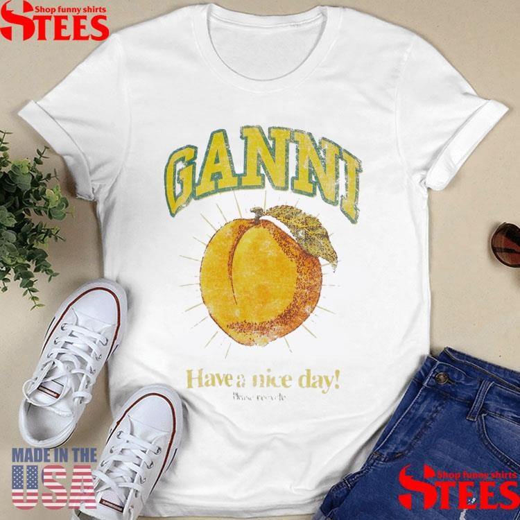 Ganni Have A Nice Day Bruse Recycle Shirts