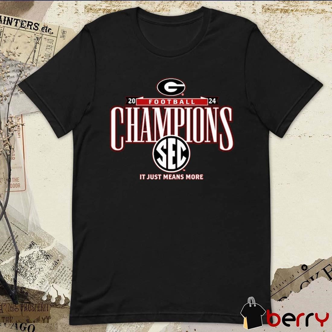 Georgia Bulldogs 2024 SEC Football Conference Champions It Just Means More Locker Room t-shirt