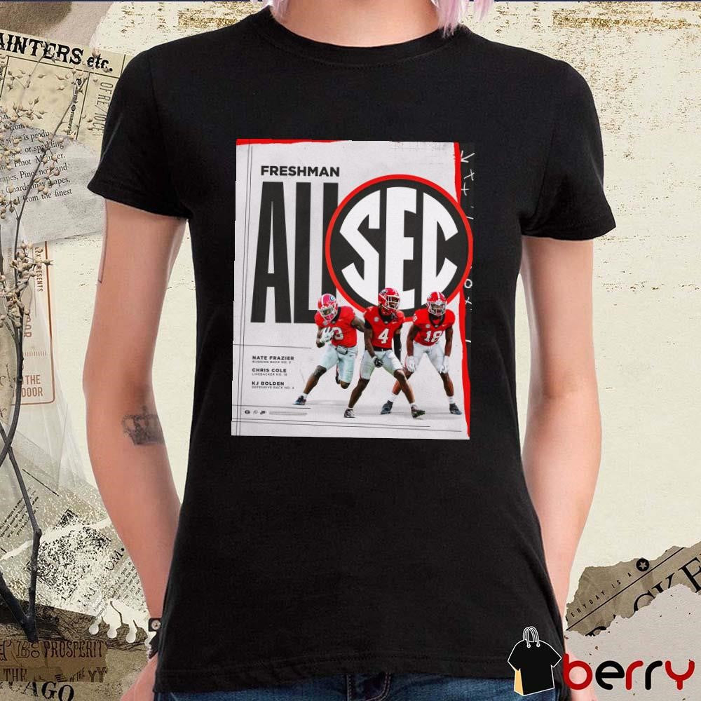 Georgia Bulldogs All-SEC Freshman Dawgs Nate Frazier Chris Cole KJ Bolden 2024 Poster t-shirt