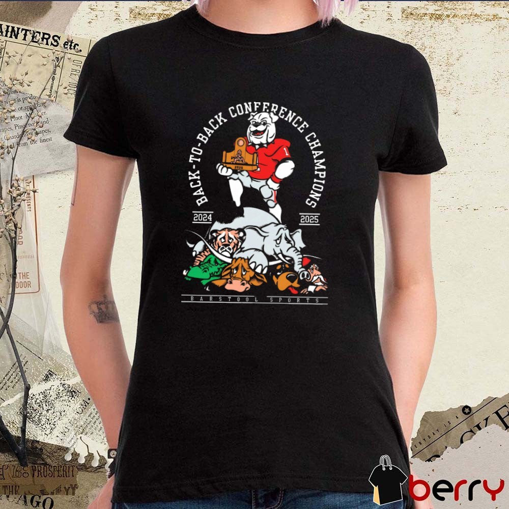 Georgia Bulldogs Back to Back Conference Champions 2024-2025 Mascots t-shirt