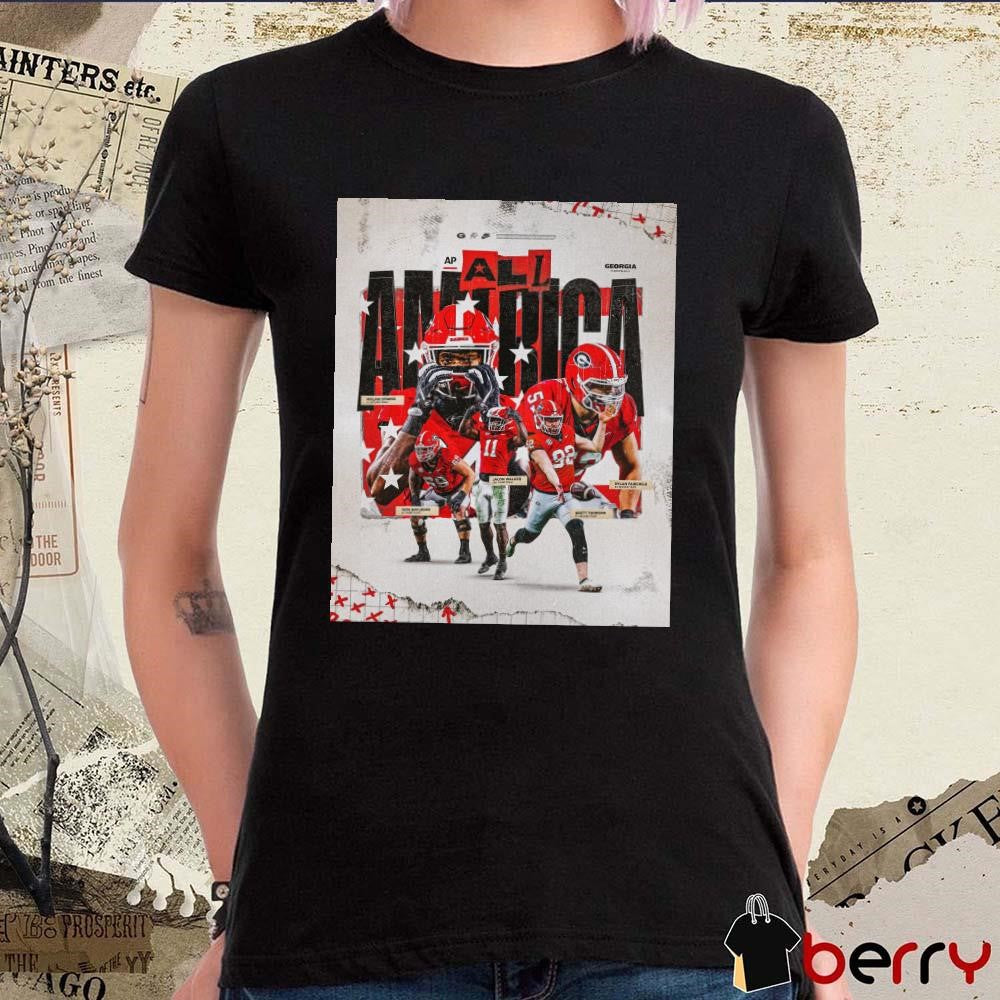 Georgia Bulldogs Five Dawgs Starks Ratledge Walker Thorson Fairchild AP All-America Team Poster t-shirt