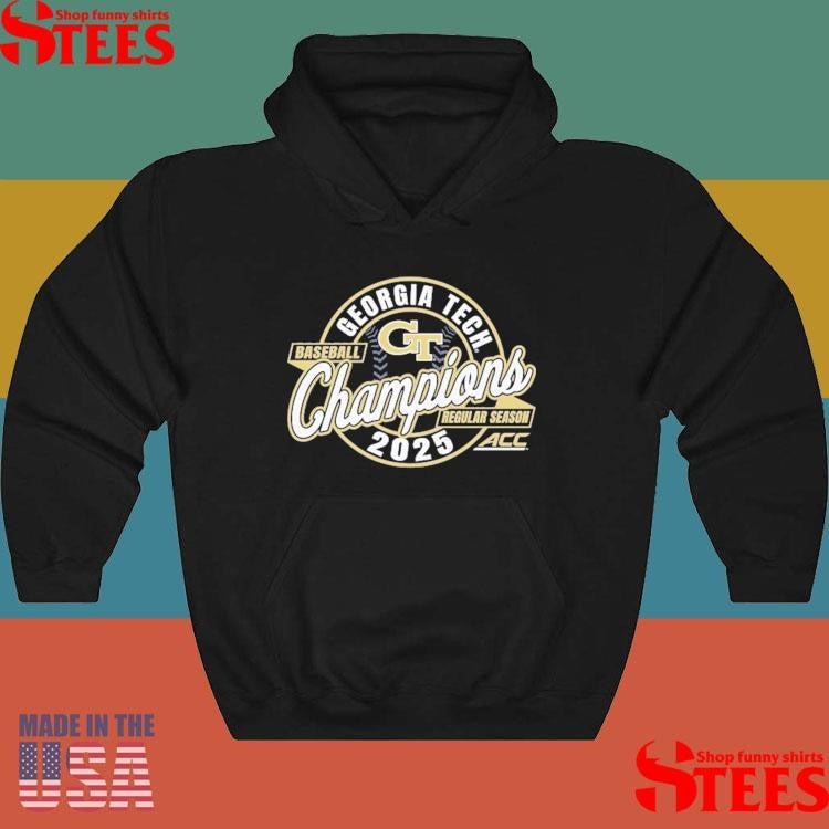 Georgia Tech Yellow Jackets Blue 84 Unisex 2025 ACC Baseball Regular Season Champions Shirts