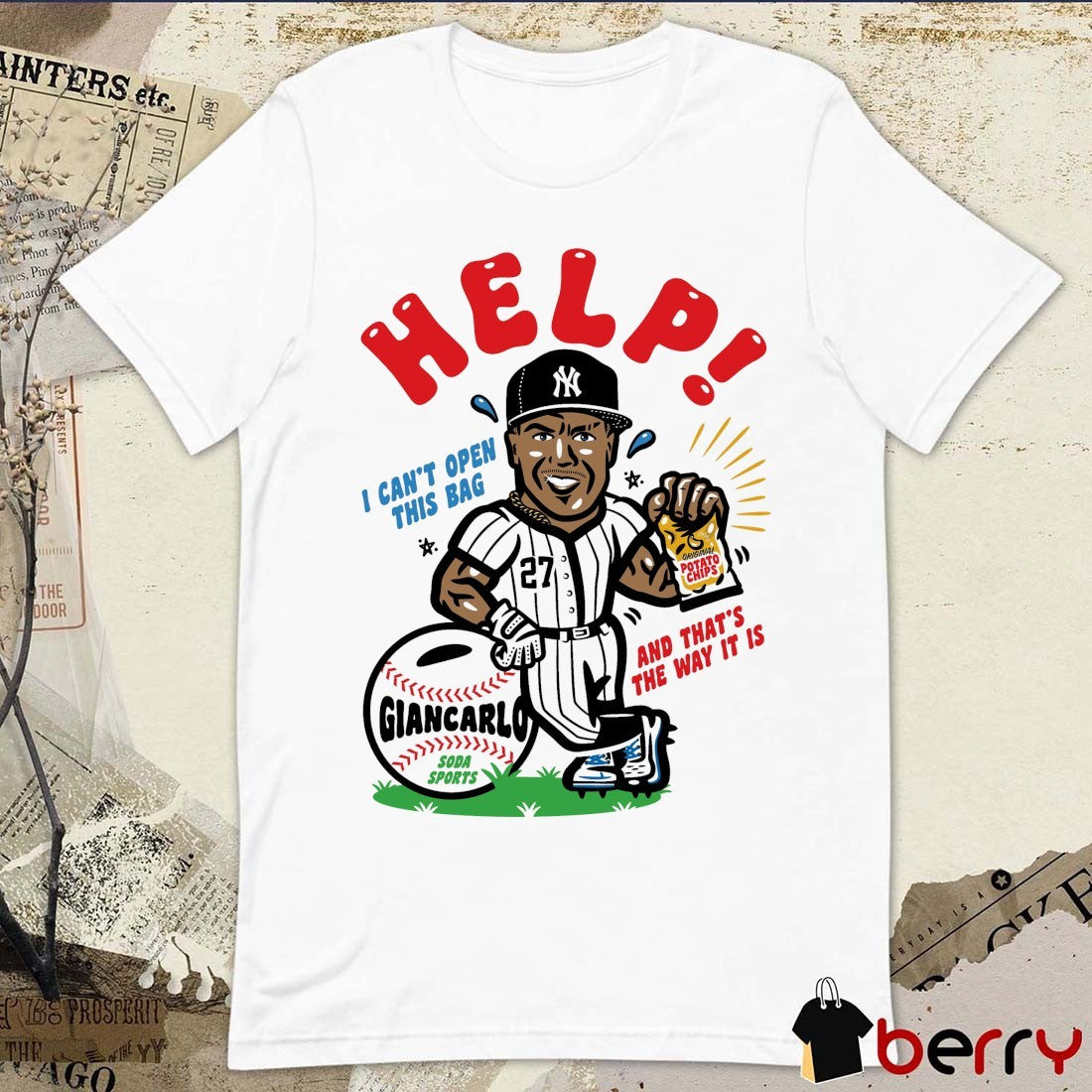 Giancarlo Stanton Yankees Help I Can’t Open This Bag And That’s The Way It Is t-shirt