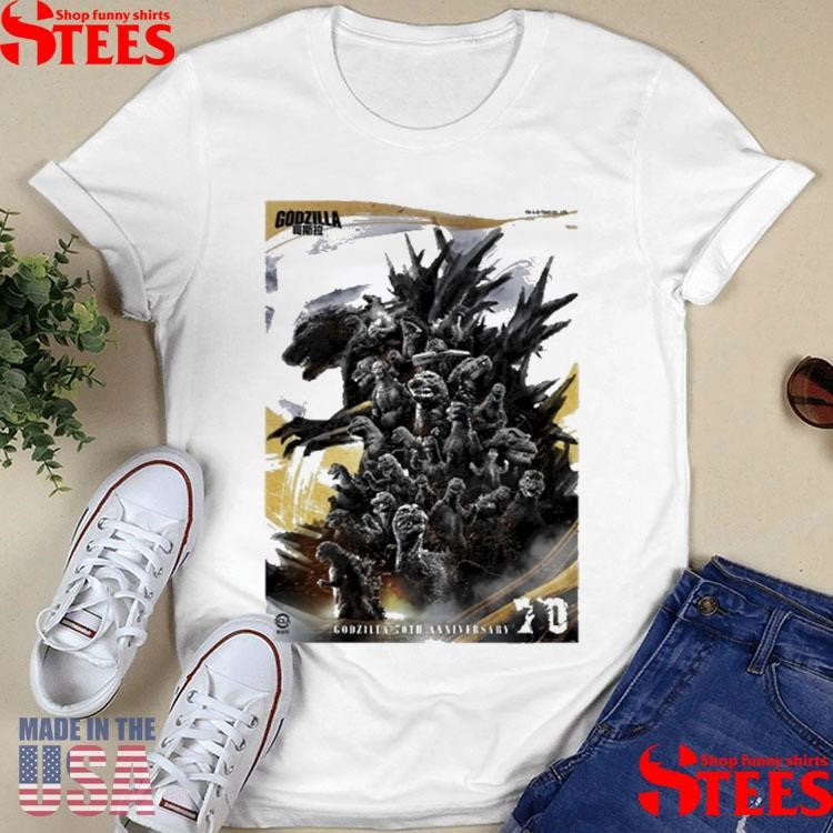 Godzilla 70th Anniversary Poster In China With Scla T-shirts