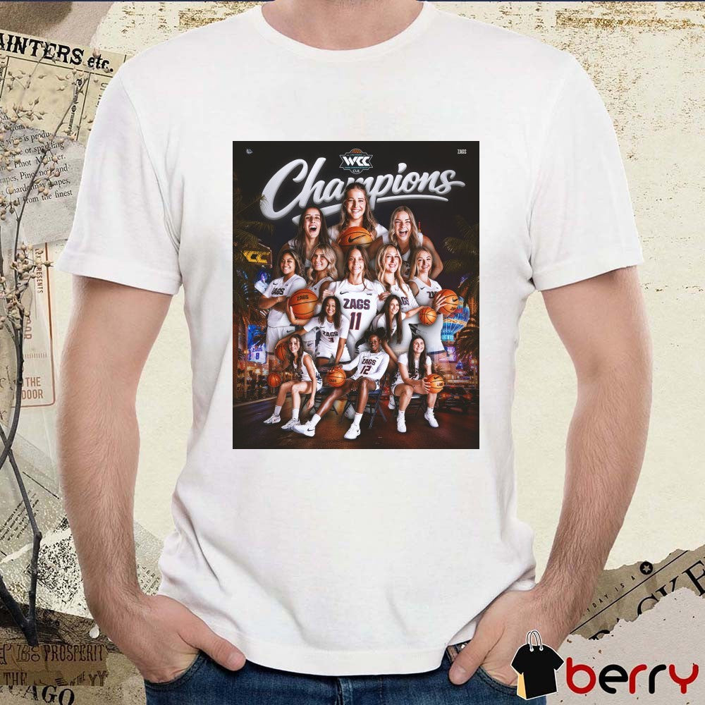 Gonzaga Bulldogs Women’s Basketball 2026 WCC Champions Poster t-shirt