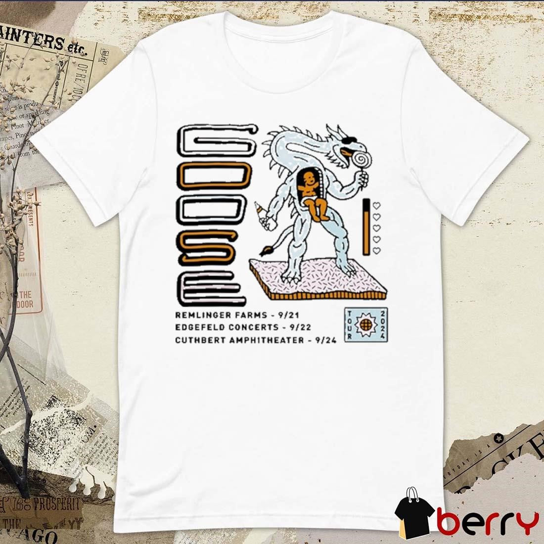 Goose Sept 2024 Tour Remlinger Farms Edgefield Concerts Cuthbert Amphitheater t-shirt