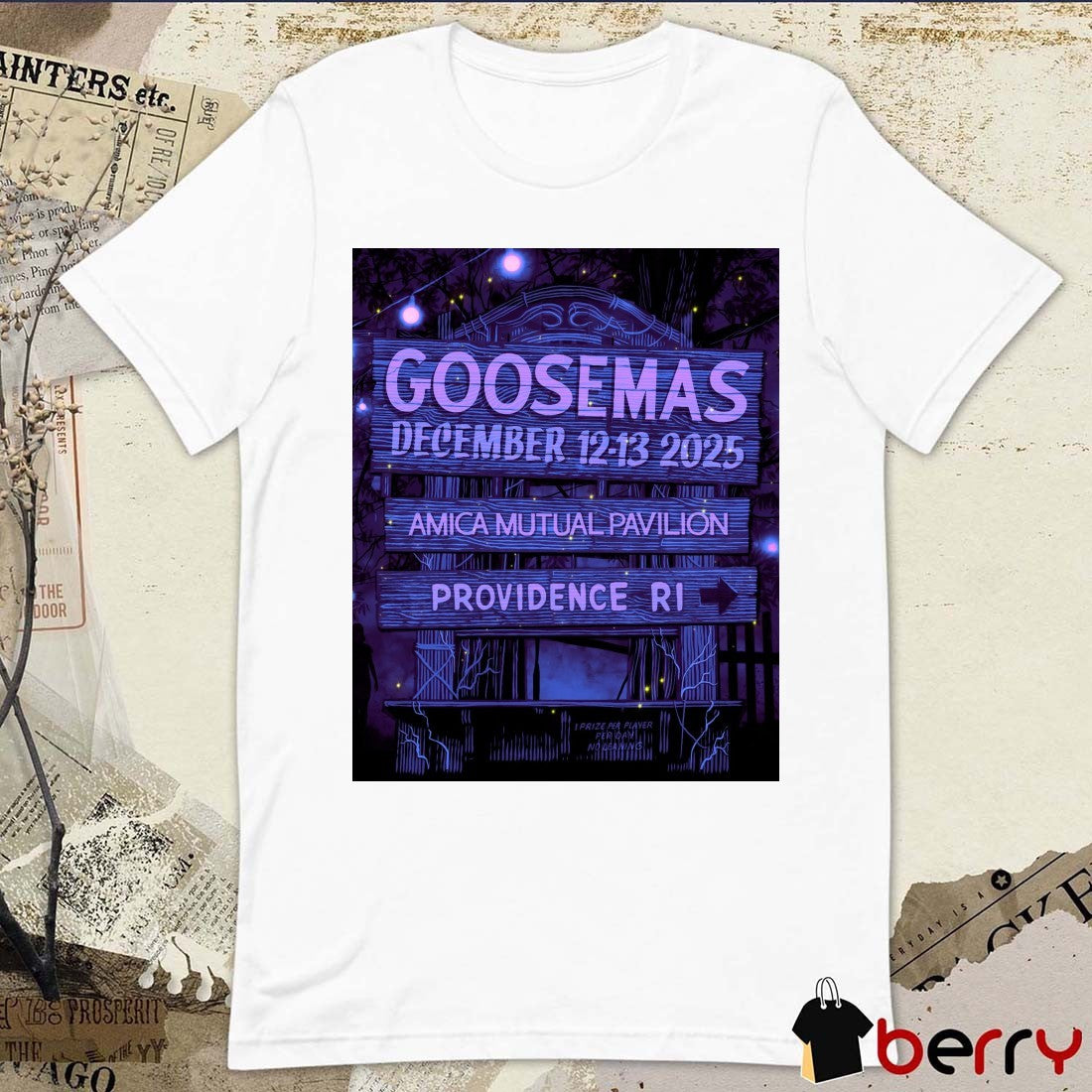 Goose The Band Goosemas December 12-13 2025 Amica Mutual Pavilion Providence, Rhode Island Poster t-shirt