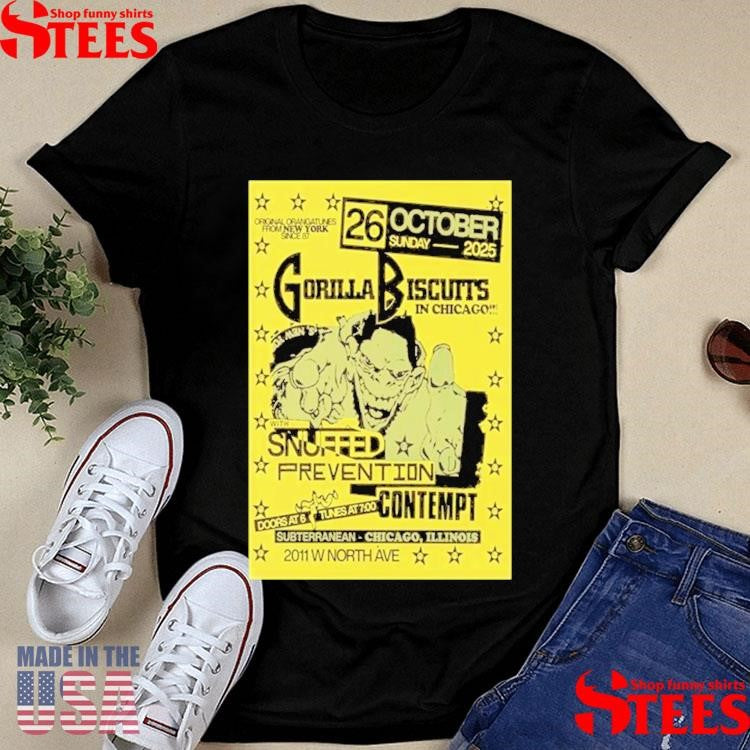 Gorilla Biscuits Chicago October 26 2025 T-shirts