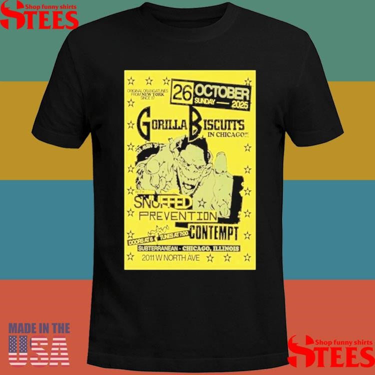 Gorilla Biscuits Chicago October 26 2025 T-shirts