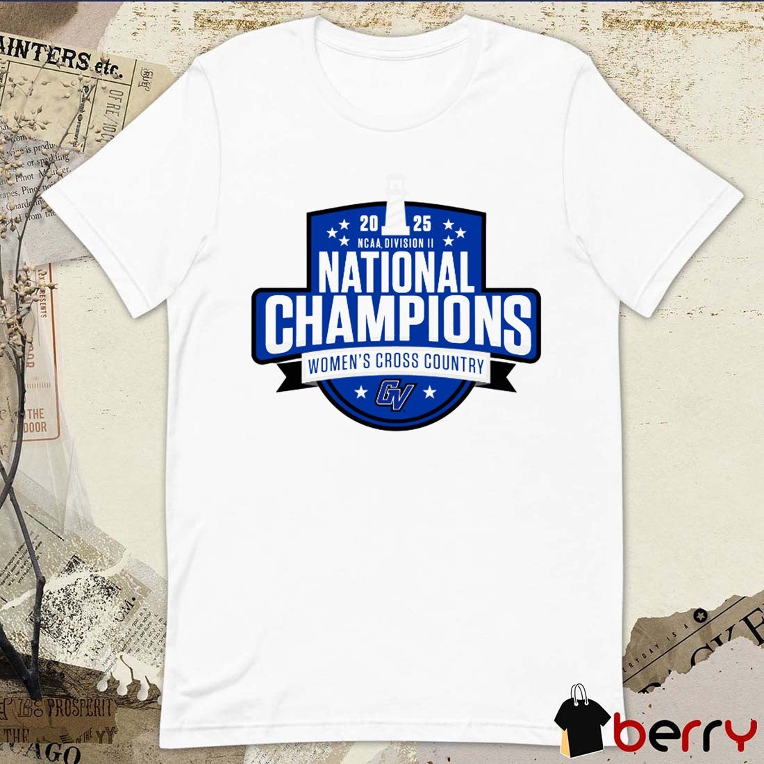 Grand Valley State Lakers 2025 NCAA Division II Women’s Cross Country National Champions Logo t-shirt