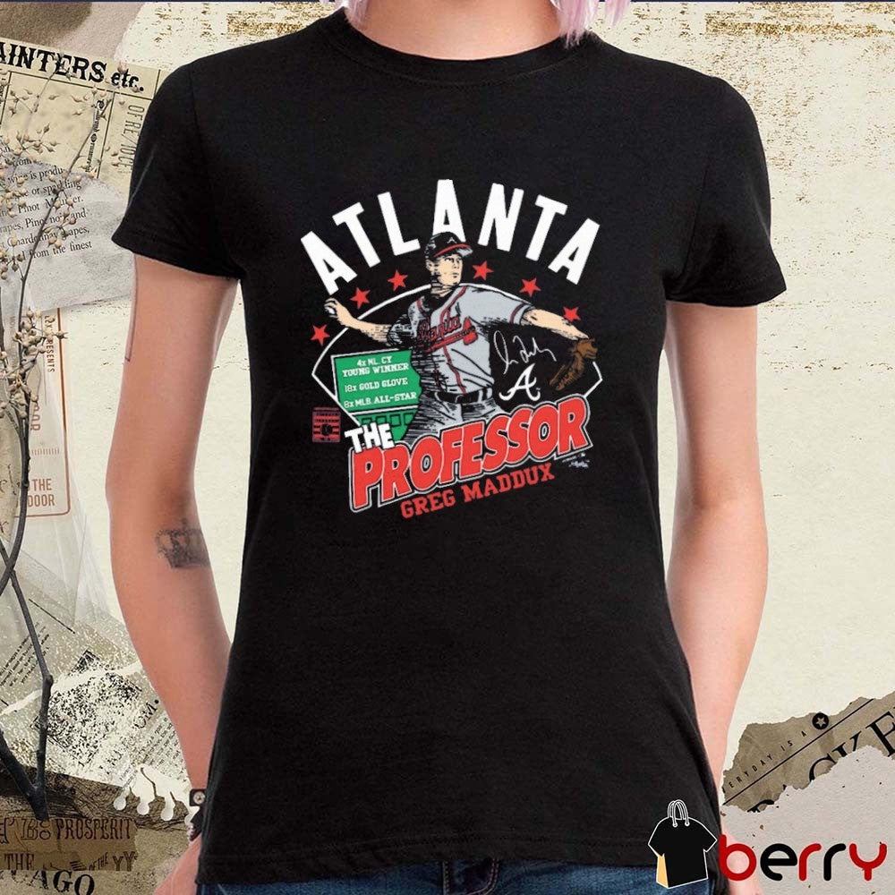Greg Maddux Atlanta Braves The Professor 8X MLB All-Star Graphic Player Signature t-shirt