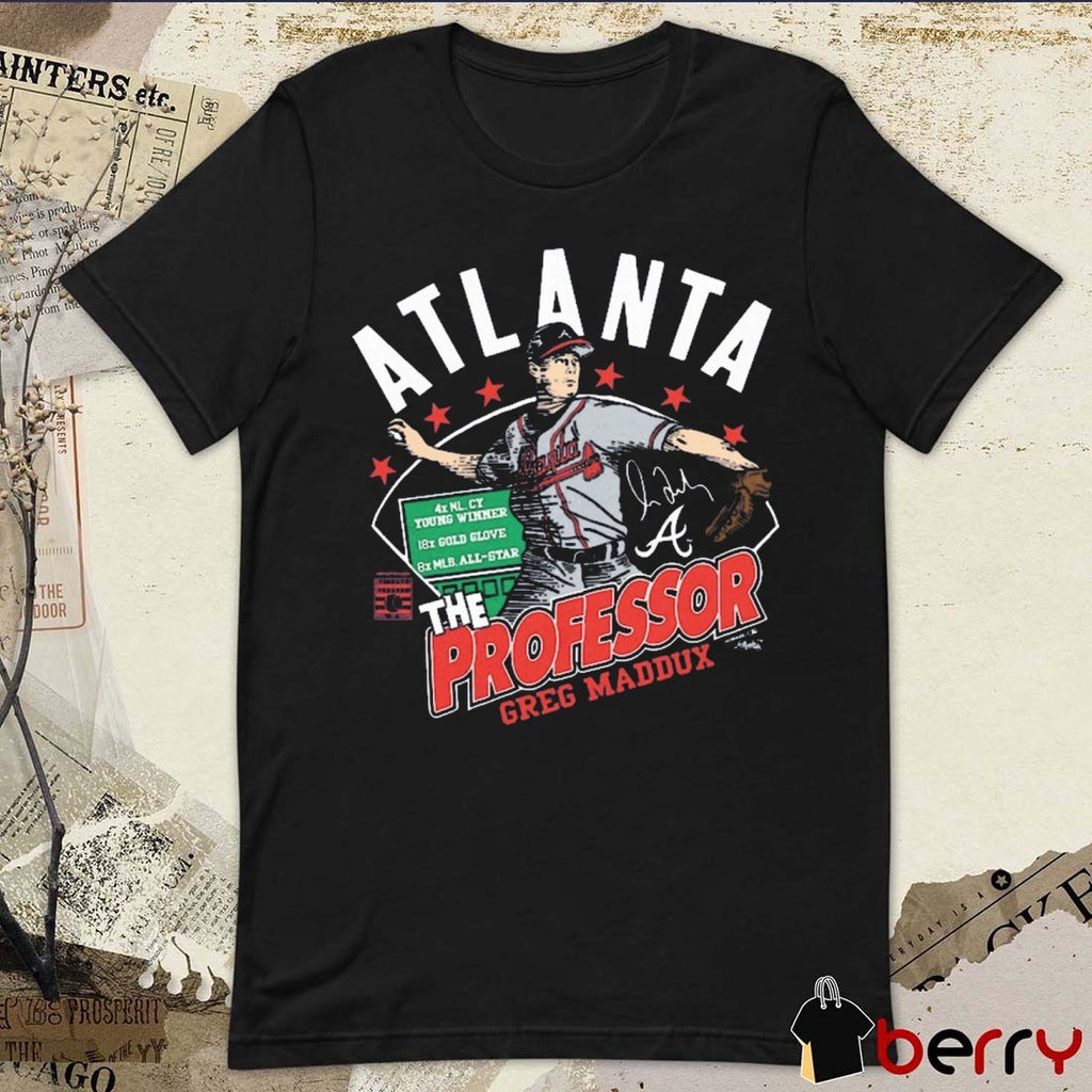 Greg Maddux Atlanta Braves The Professor 8X MLB All-Star Graphic Player Signature t-shirt