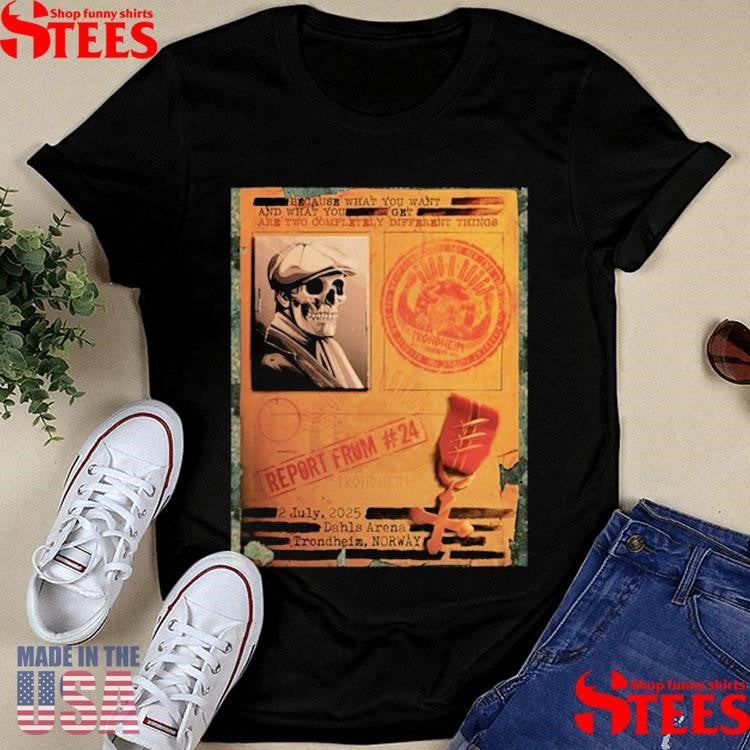 Guns N’ Roses Trondheim Norway 2025 Dahls Arena On July 2nd T-shirt