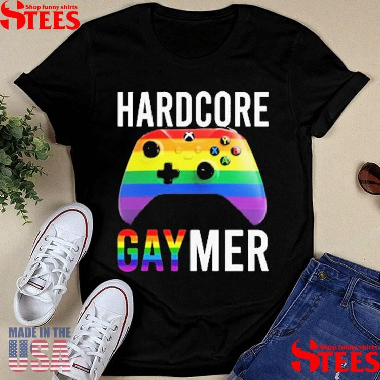 Hardcore Gaymer Pride Gaming Handle Pride T-shirt