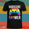 Hardcore Gaymer Pride Gaming Handle Pride T-shirt