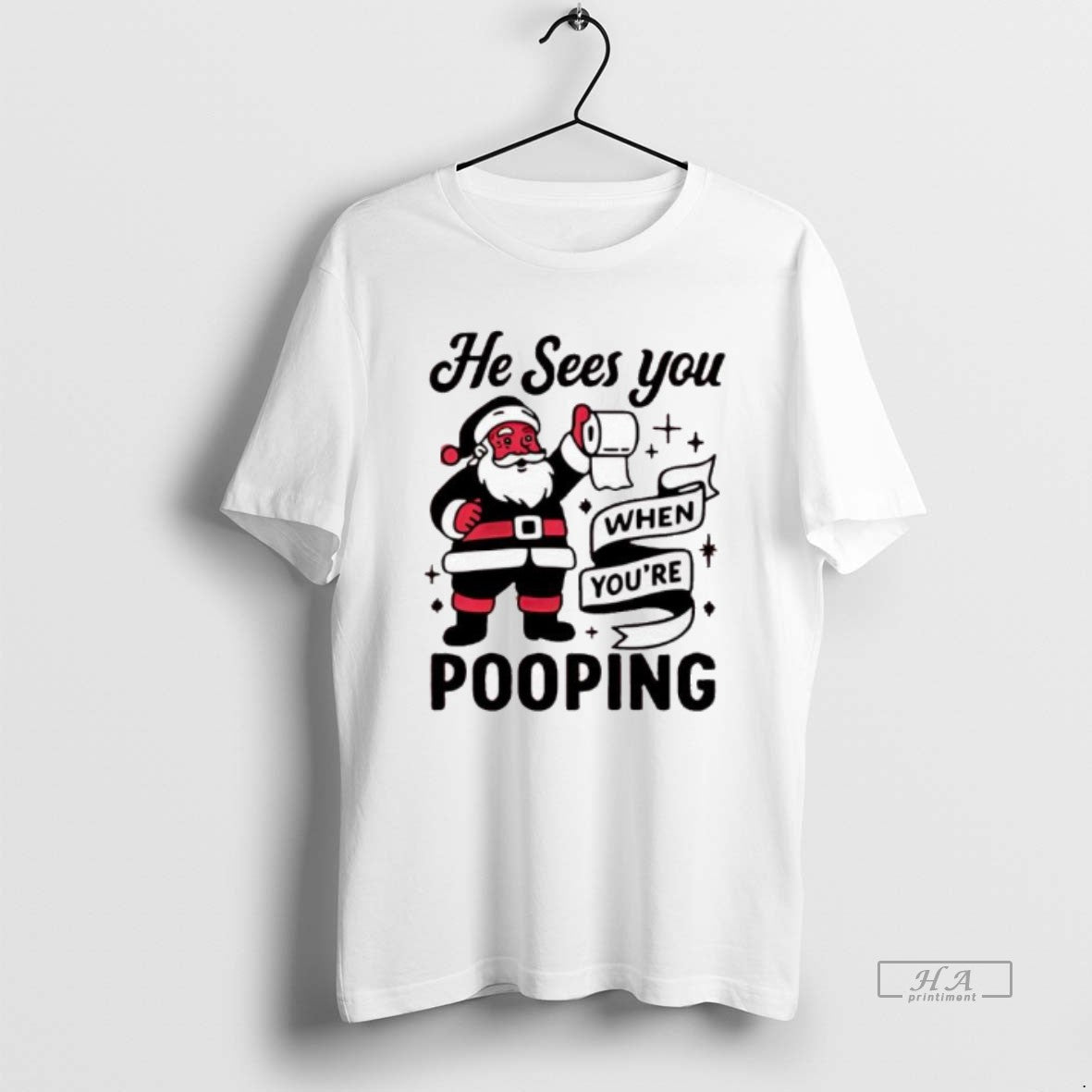 Official He Sees You When Youre Pooping Christmas Santa Claus T-Shirts, Hoodie, Sweatshirt | CiraTrend.com