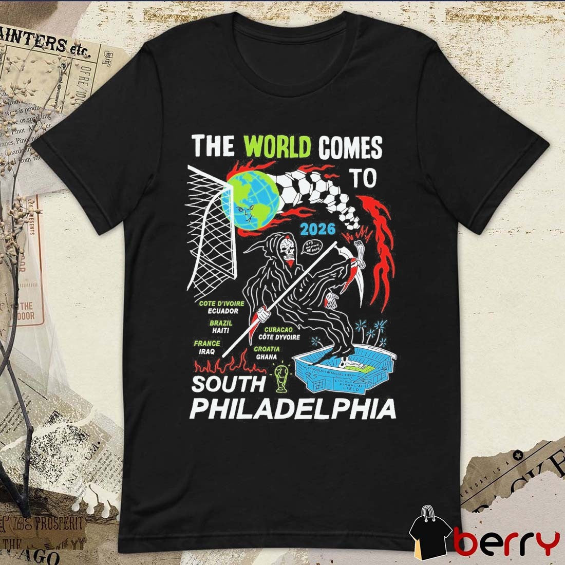Heavyslime The World Comes To 2026 South Philadelphia Grim Reaper t-shirt
