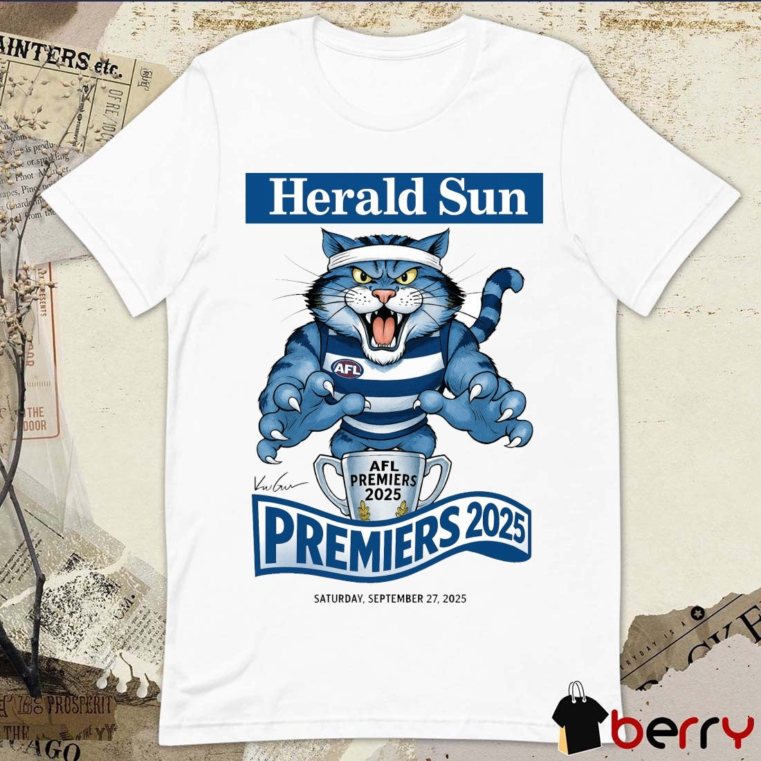 Herald Sun AFL Premiers Premieres Saturday, September 27, 2025 Signature t-shirt