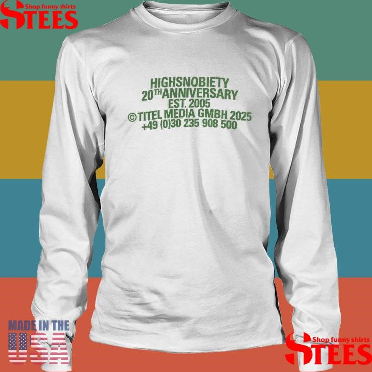 Highsnobiety HS20 20th Anniversary est 2005 T-shirt