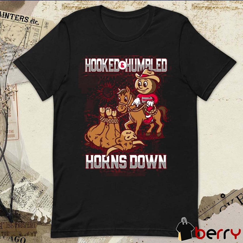 Hooked and Humbled Horns Down Ohio State Buckeyes Vs Texas Longhorns Mascots t-shirt