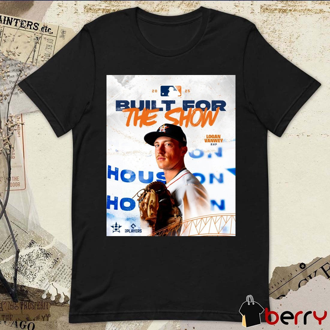 Houston Astros Baseball Logan VanWey RHP Built For The Show MLB 2025 Poster t-shirt