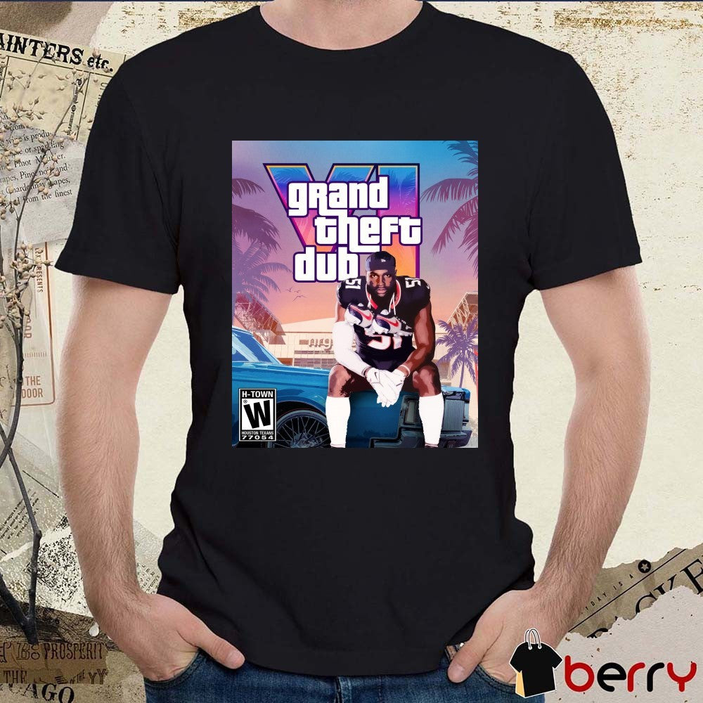 Houston Texans H-Town Will Anderson Grand Theft Dub VI Poster t-shirt