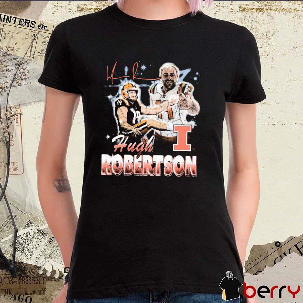 Hugh Robertson 90s Retro Illinois Fighting Illini Signature t-shirt
