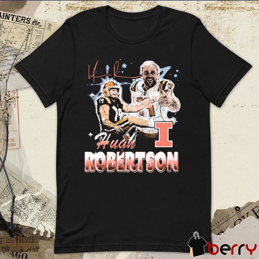 Hugh Robertson 90s Retro Illinois Fighting Illini Signature t-shirt