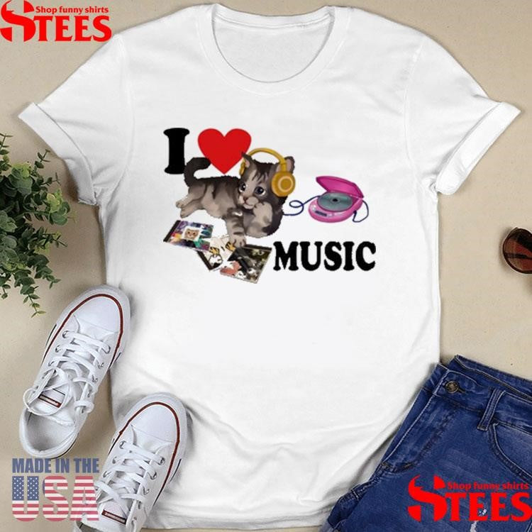I Love Music Cat 2 Shirts