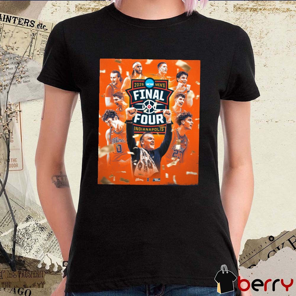 Illinois Fighting Illini 2026 NCAA Final Four Indianapolis The Road Ends Poster t-shirt