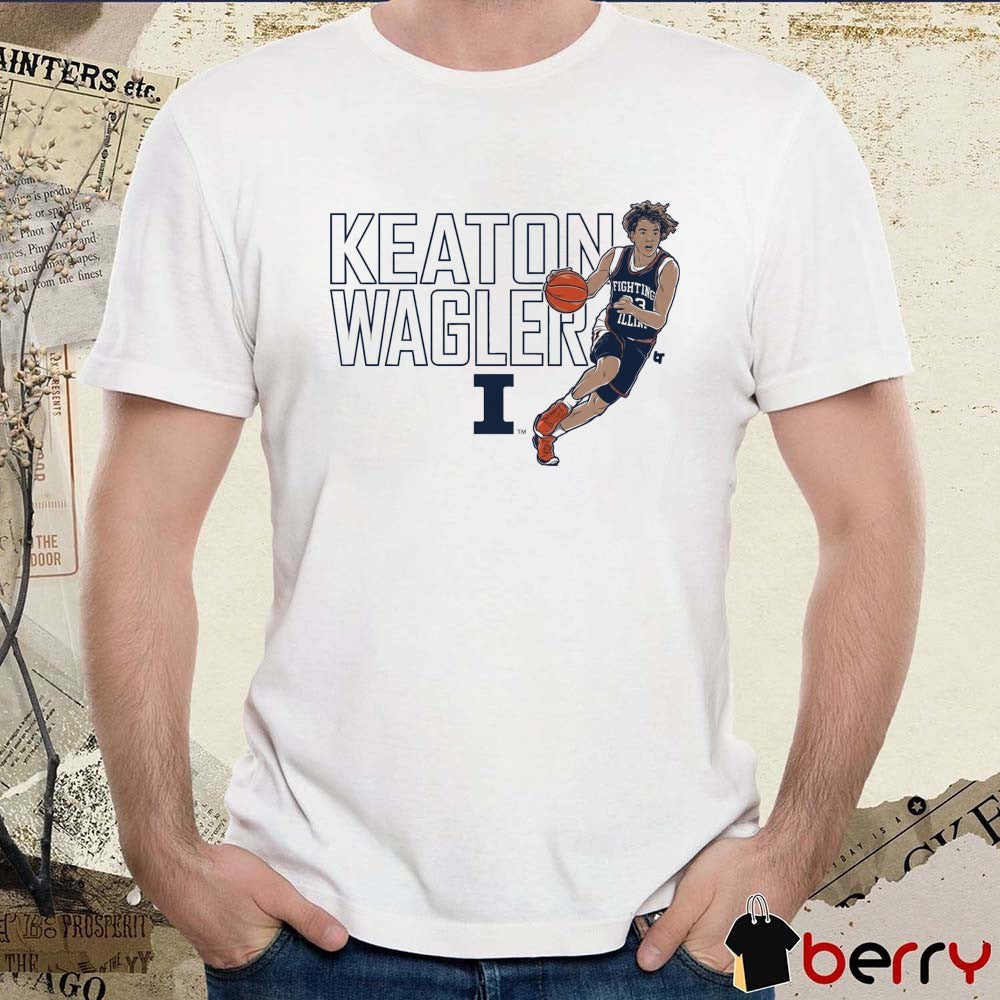 Illinois Fighting Illini Basketball Keaton Wagler Name Pose t-shirt
