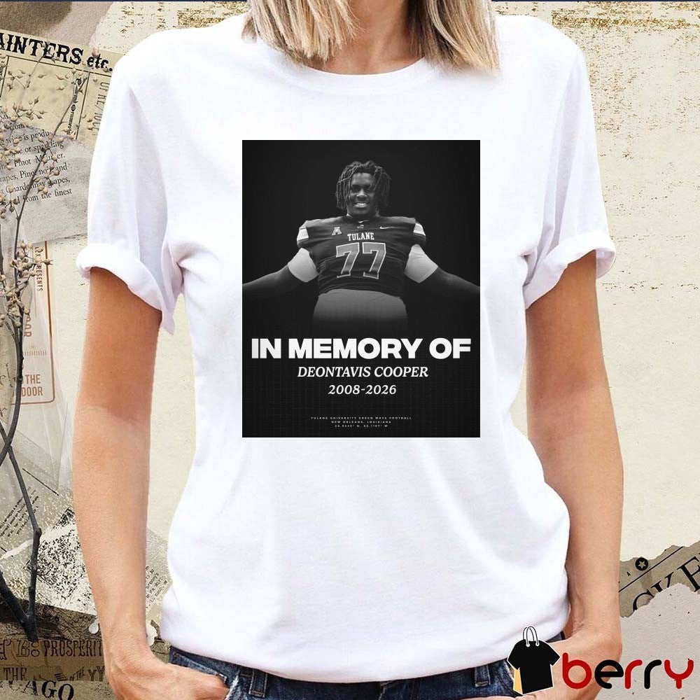 In Memory Of Deontavis Cooper 2008 – 2026 Tulane Football Poster t-shirt