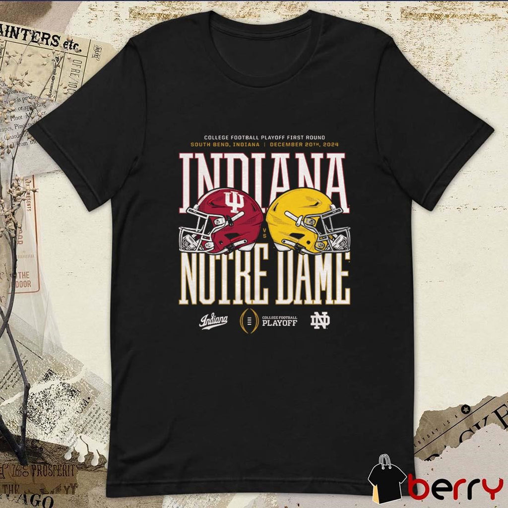 Indiana Hoosiers At Notre Dame Fighting Irish 2024-25 College Football Playoff First Round South Bend Indiana Dec 20th 2024 Helmet t-shirt