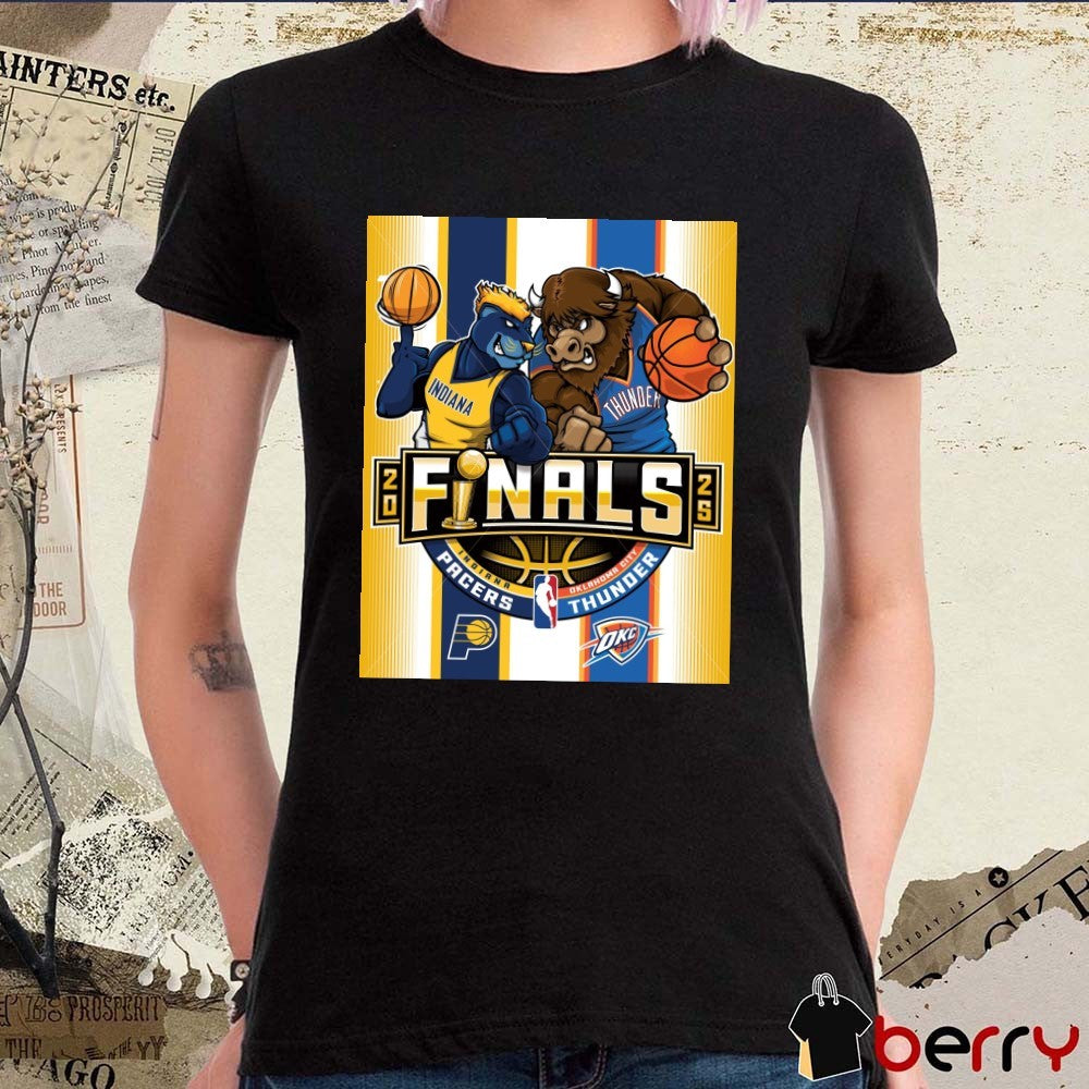 Indiana Pacers Vs Oklahoma City Thunder Finals Basketball 2025 Mascot Poster t-shirt