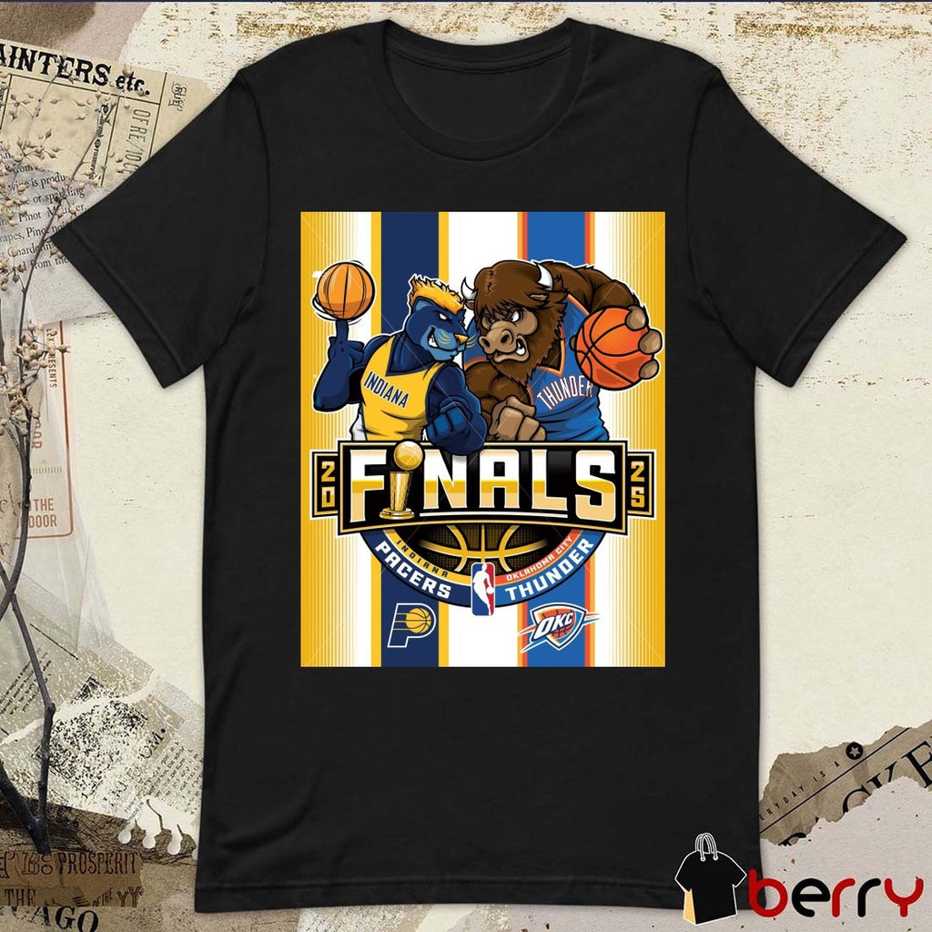 Indiana Pacers Vs Oklahoma City Thunder Finals Basketball 2025 Mascot Poster t-shirt