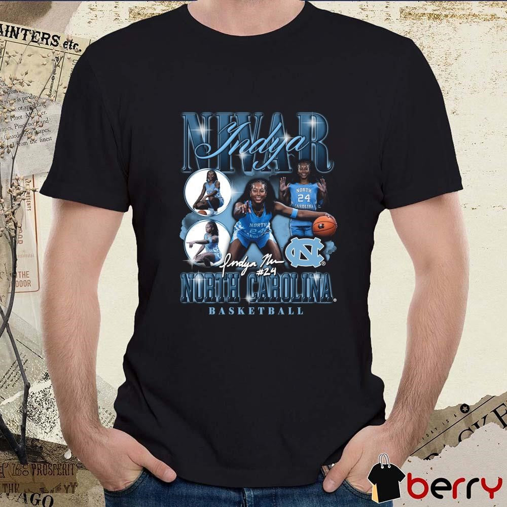 Indya Nivar North Carolina Tar Heels Basketball Signature Graphic t-shirt