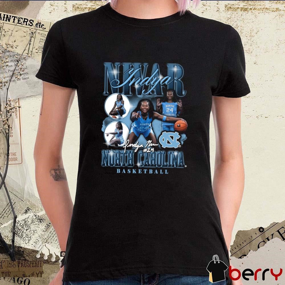 Indya Nivar North Carolina Tar Heels Basketball Signature Graphic t-shirt