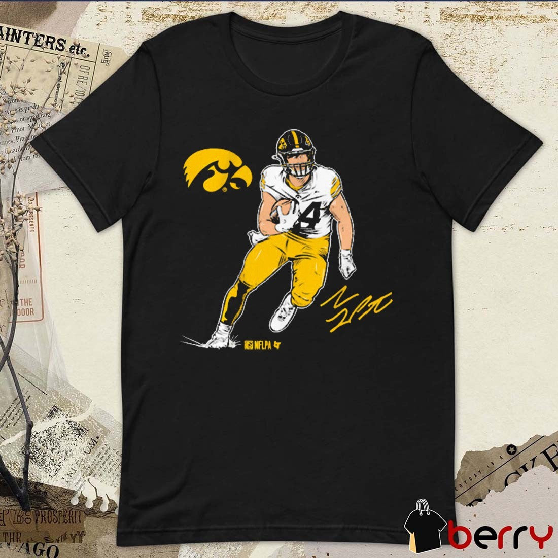 Iowa Hawkeyes Football NCAA Sam LaPorta Superstar Pose Signature t-shirt